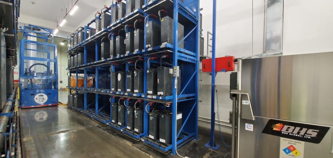 Lead Acid Battery Charging Room for 24/7 Logistics Facility