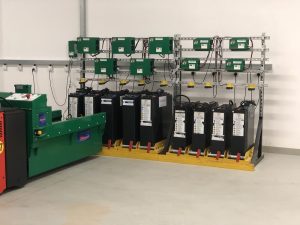 Dahbashi Battery Solutions - Hoppecke Trak Basic Batteries coupled with Nuova High Frequency Chargers