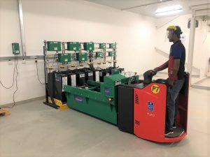 Dahbashi Battery Solutions - Hoppecke Trak Basic Batteries coupled with Nuova High Frequency Chargers